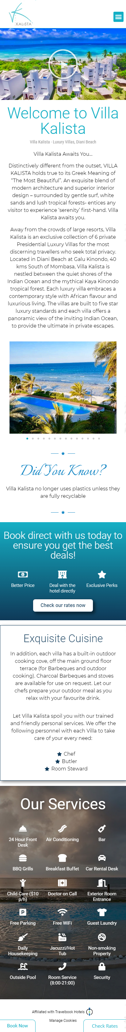 Mobile design for Villa Kalista