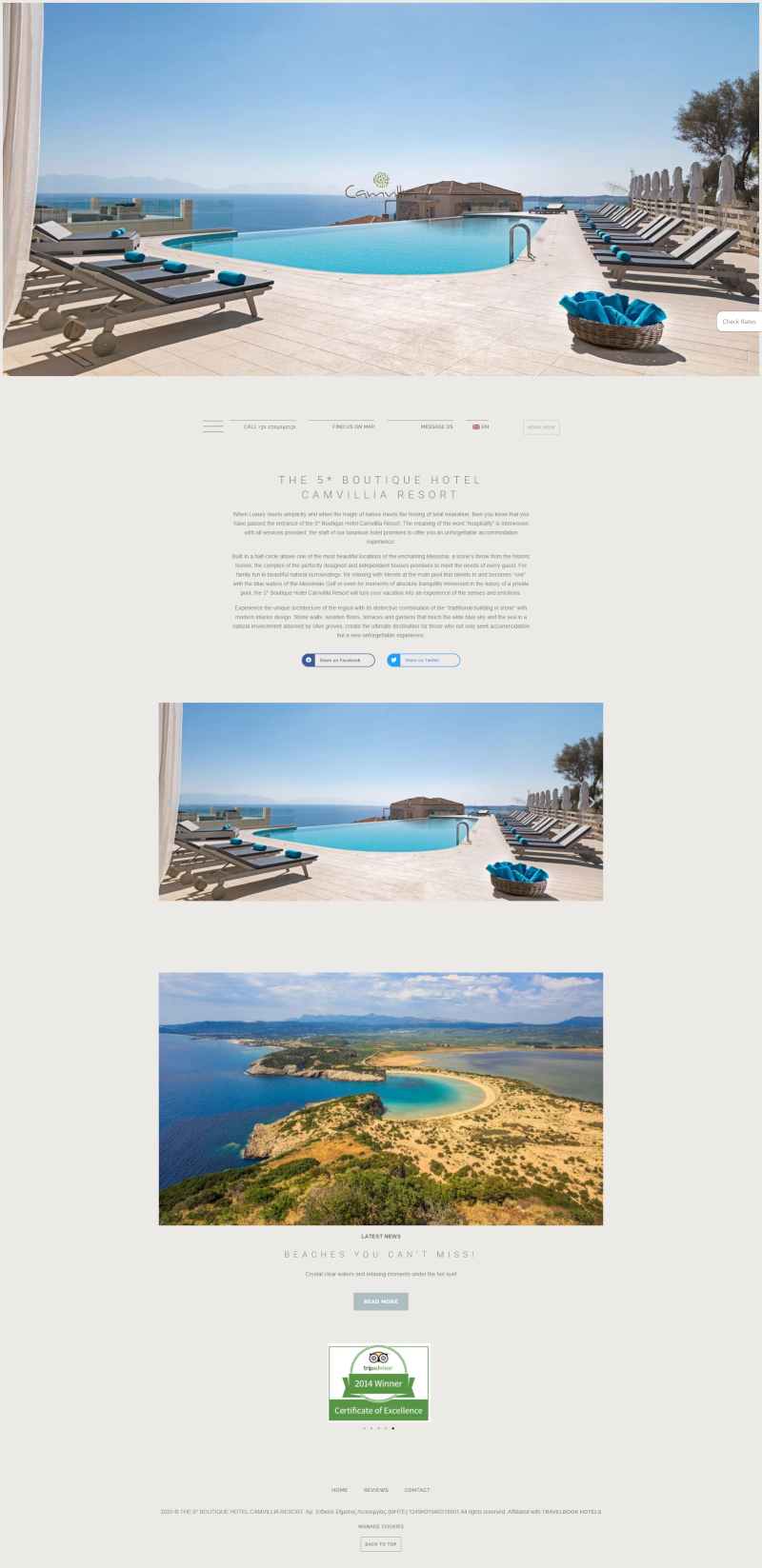 Desktop design for Camvillia Resort