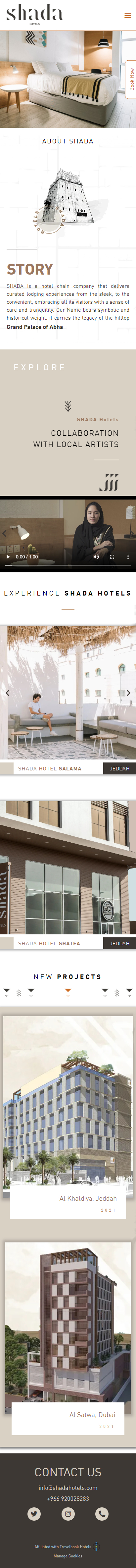 Mobile design for Shada Hotels