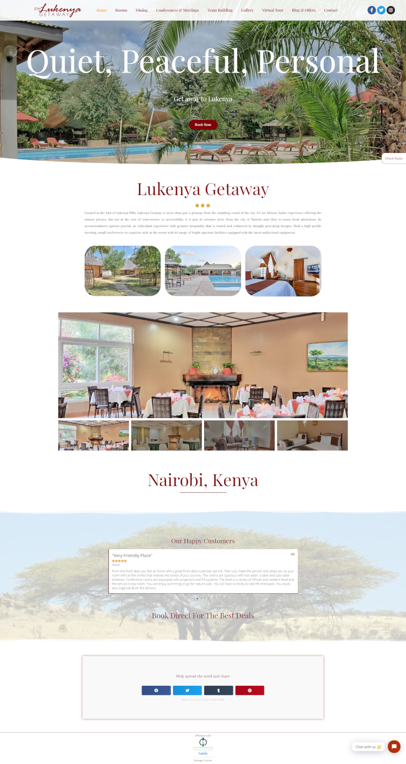 Desktop design for Lukenya Getaway