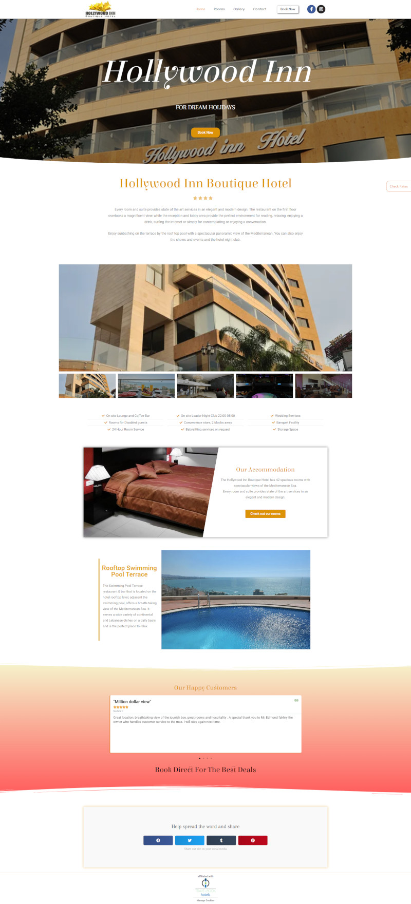 Desktop design for Hollywood Inn Hotel
