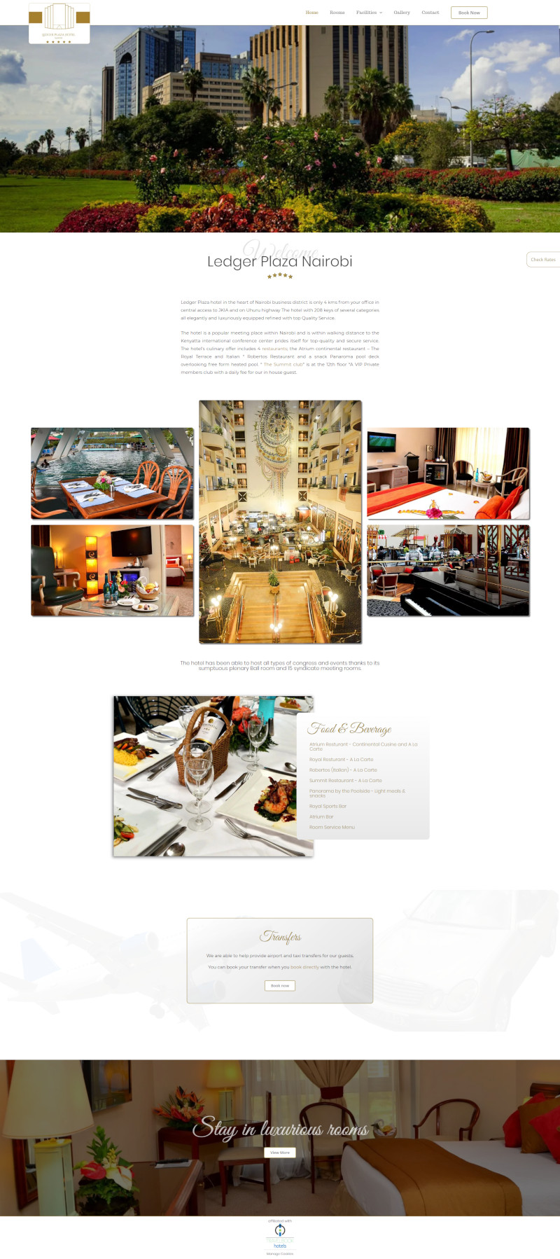 Desktop design for Ledger Plaza Hotel Spa